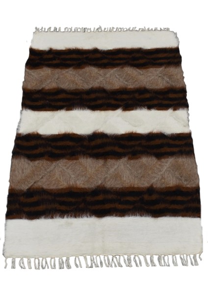 El Dokuma Yün Çizgili Tiftik Siirt Battaniyesi 0006 - Yeni - Çok Renkli