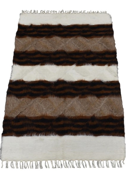 El Dokuma Yün Çizgili Tiftik Siirt Battaniyesi 0006 - Yeni - Çok Renkli fırsatları