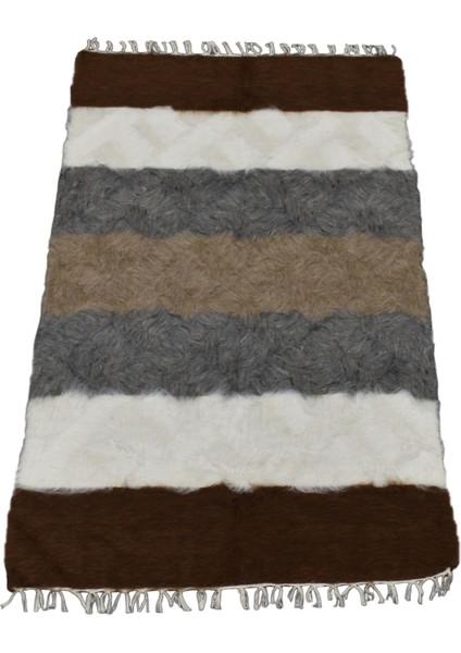 El Dokuma Yün Çizgili Tiftik Siirt Battaniyesi 0022 - Yeni - Çok Renkli