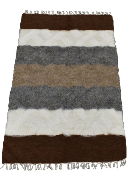 El Dokuma Yün Çizgili Tiftik Siirt Battaniyesi 0022 - Yeni - Çok Renkli fırsatları