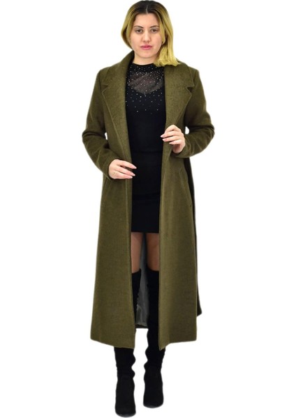 Kadın Uzun Kemerli Kaşe Kaban BGL-ST04065