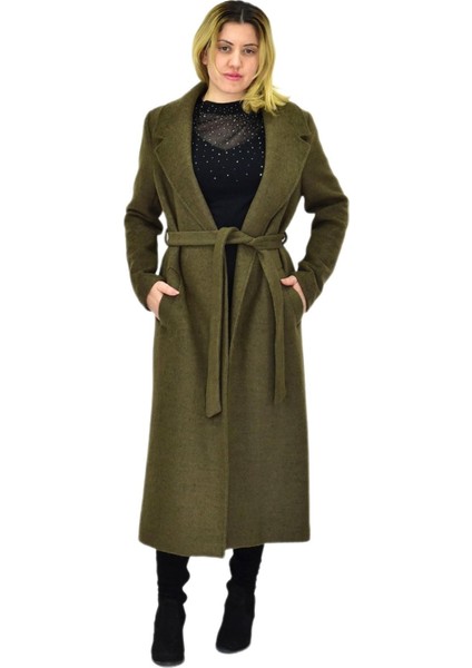 Kadın Uzun Kemerli Kaşe Kaban BGL-ST04065 fırsatları