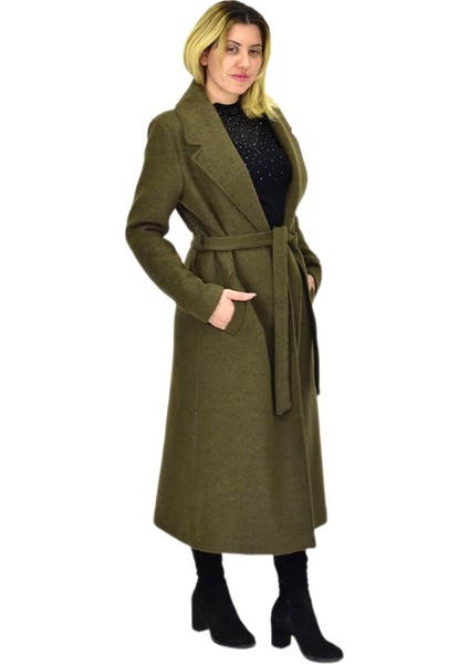 Kadın Uzun Kemerli Kaşe Kaban BGL-ST04065