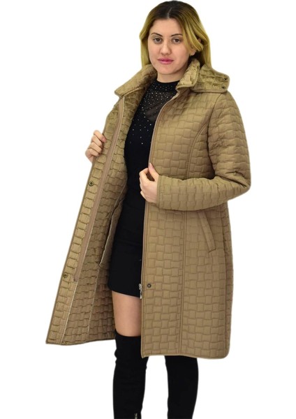 Kadın Kapitone Içi Kürklü Kapüşonlu Mont BGL-ST04059 fırsatları