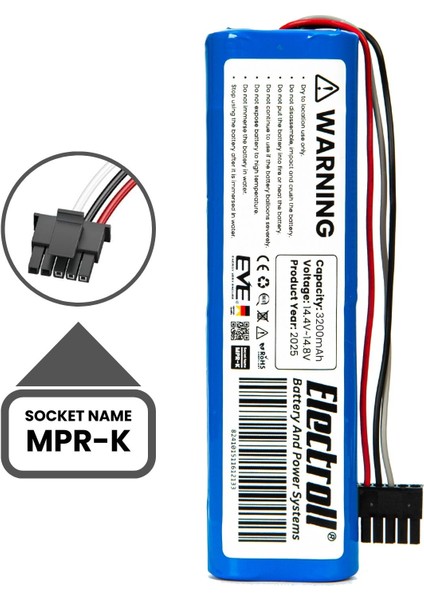 Viomi V3 Batarya (ORJİNAL KAPASİTE) 3.200mah Pil Akıllı Robot Süpürge Batarya Değişimi
