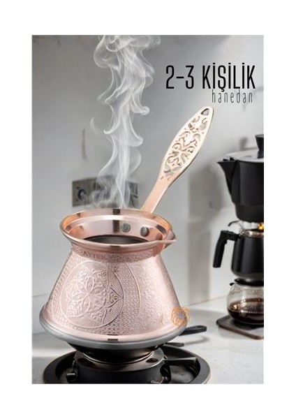 Cezve 2-3 Kişilik Rose Indüksiyon Tabanlı
