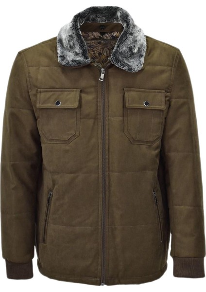 Erkek Spor Peluş Yaka Süet Mont 3126 BGL-ST03996