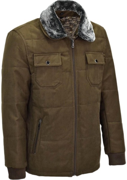 Erkek Spor Peluş Yaka Süet Mont 3126 BGL-ST03996