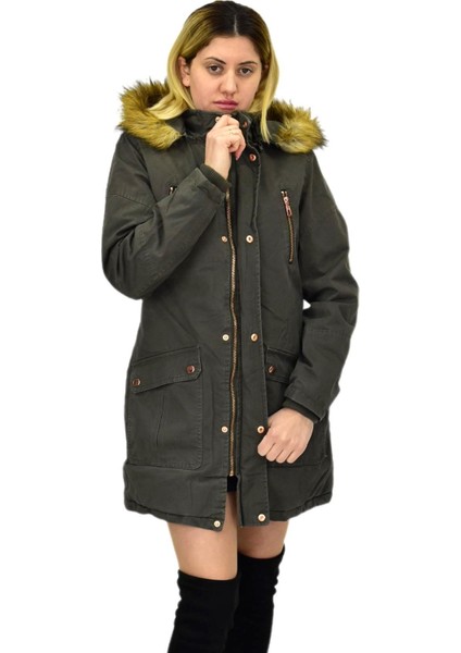 Kadın Spor Kanvas Kapüşonlu Parka M5300 BGL-ST03986 fiyatları