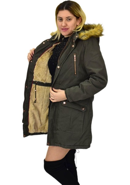 Kadın Spor Kanvas Kapüşonlu Parka M5300 BGL-ST03986 fırsatları