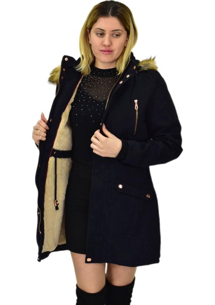 Kadın Spor Kanvas Kapüşonlu Parka M5300 BGL-ST03986