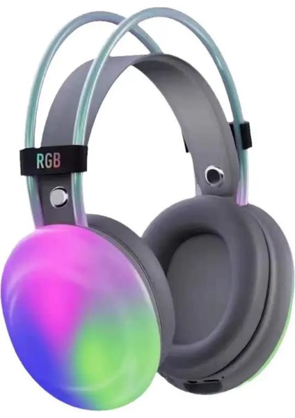 Işıklı Kulaklık bluetooth Kafaüstü Kulaklık oyuncu Kulaklık Müzik Kulaklık Rgb Işıklı Ambians