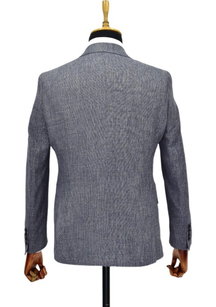 Erkek Lacivert Tek Spor Ceket Çift Yırtmaçlı BGL-ST03979