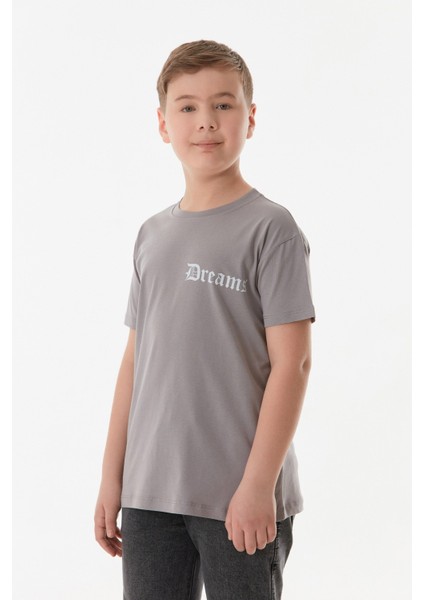 %100 Pamuk Dreams Yazı Baskılı Bisiklet Yaka Erkek Çocuk Tişört fiyatları