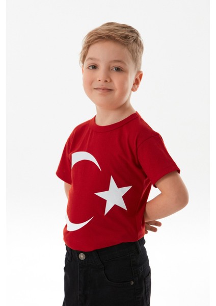 Türk Bayrağı Baskılı Çocuk Tişört
