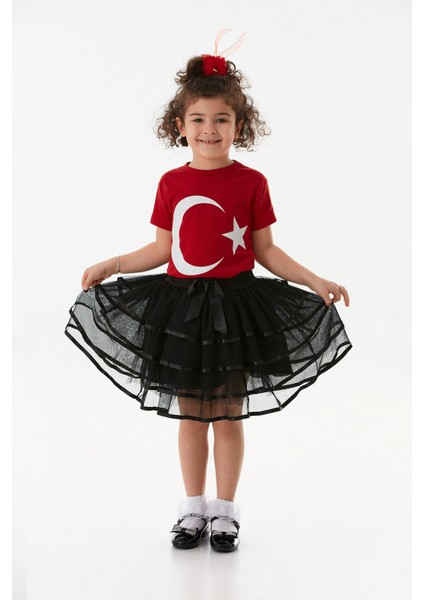 Türk Bayrağı Baskılı Çocuk Tişört