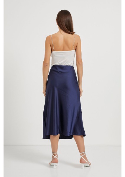 Armalıfe 4519 Yanı Fermuarlı Midi Saten Kadın Etek modelleri