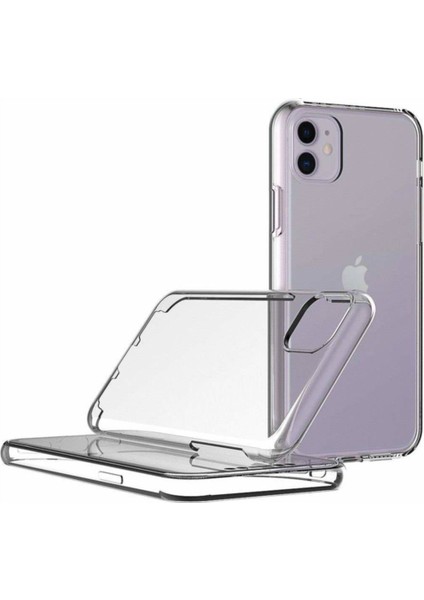 Apple iPhone Xs Max Çift Taraflı Silikon Kılıf Şeffaf