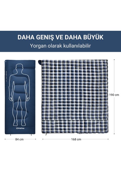 Kingcamp Snowflake 400 Ultra -15°c Uyku Tulumu Navy Sol F.