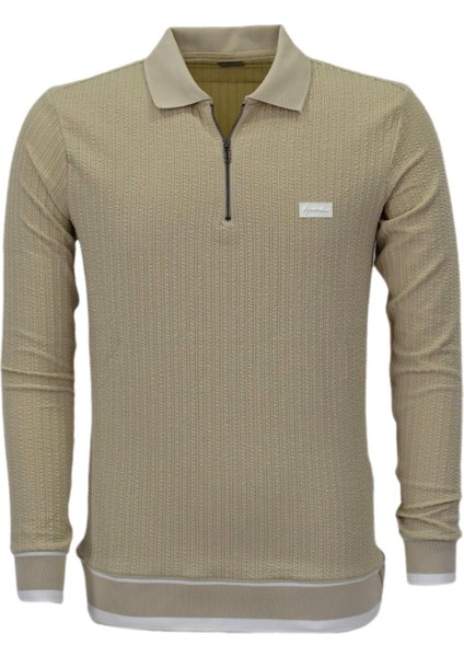 Erkek Spor Mevsimlik Polo Yaka Sweatshirt BGL-ST03932