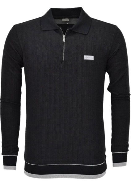 Erkek Spor Mevsimlik Polo Yaka Sweatshirt BGL-ST03932