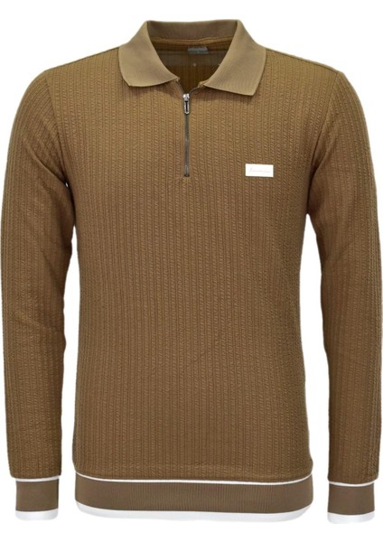 Erkek Spor Mevsimlik Polo Yaka Sweatshirt BGL-ST03932