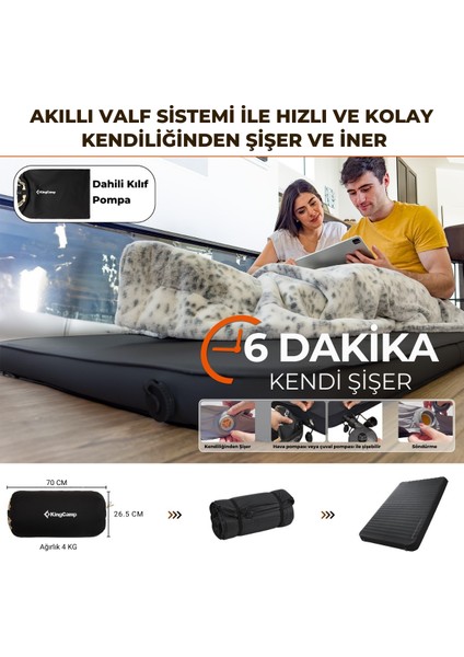 Kingcamp Premium Double Çift Kişilik Şişme Mat R-Değeri 7.5 indirimleri