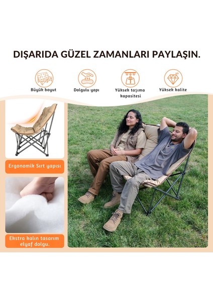 King Camp Kingcamp Lemon Lux Double Ultra Konforlu Çift Kişilik Kamp Sandalyesi Khaki fiyatları