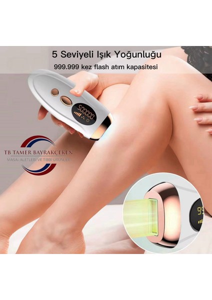 IPL Lazer Epilasyon Cihazı 990.000 Atım Manuel & Otomatik Mod – Acısız Kalıcı Tüy Giderme – 5 Seviye Işık