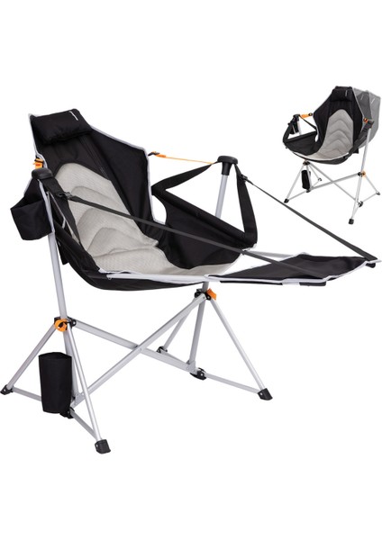 King Camp Kingcamp Orchid Lux Ayak Dayamalı & Salıncaklı Hamak Kamp Sandalyesi Bl/grey