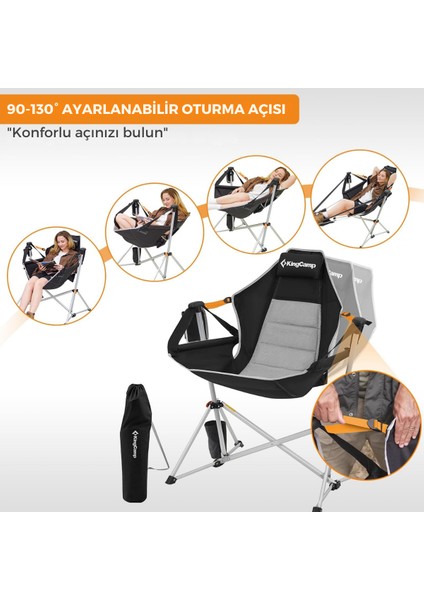 King Camp Kingcamp Orchid Lux Ayak Dayamalı & Salıncaklı Hamak Kamp Sandalyesi Bl/grey indirimleri