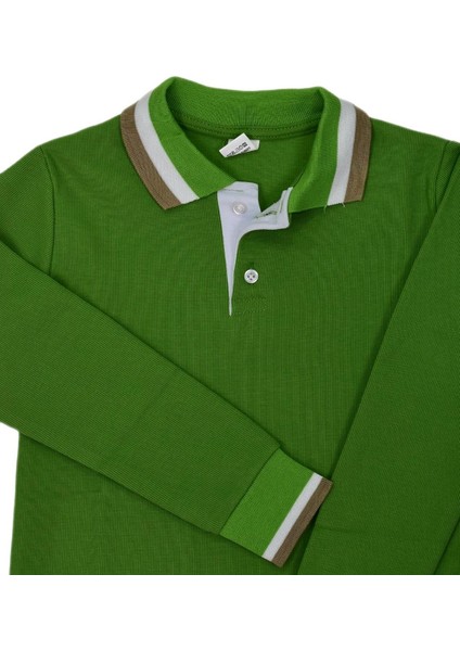 Kolej Polo Yaka Selanik Sweatshirt Yeşil Imm Bgl-Ims-O modelleri