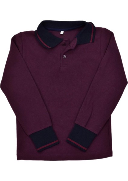 Kolej Polo Yaka Selanik Sweat Mürdüm BGL-ST03896