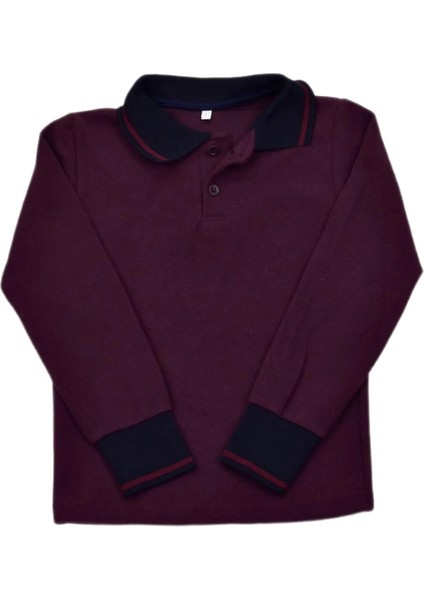 Kolej Polo Yaka Selanik Sweat Mürdüm BGL-ST03896
