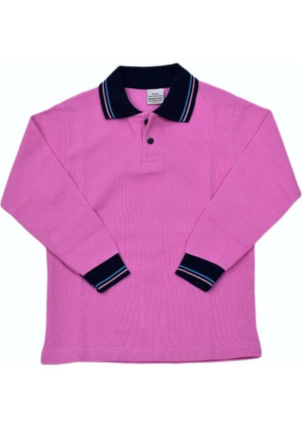 Kolej Polo Yaka Sweat Pembe Bgl-Ymrtp-5