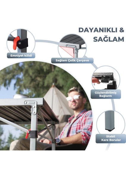 King Camp Kingcamp Granite Alüminyum Katlanır Kamp Masası Silver Blk fiyatları