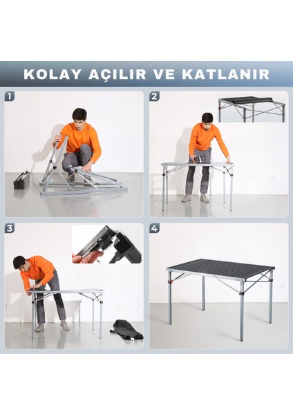 King Camp Kingcamp Granite Alüminyum Katlanır Kamp Masası Silver Blk indirimleri
