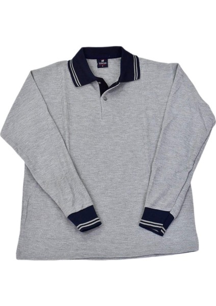 Kolej Polo Yaka Sweat Gri Lacivert Ends-S