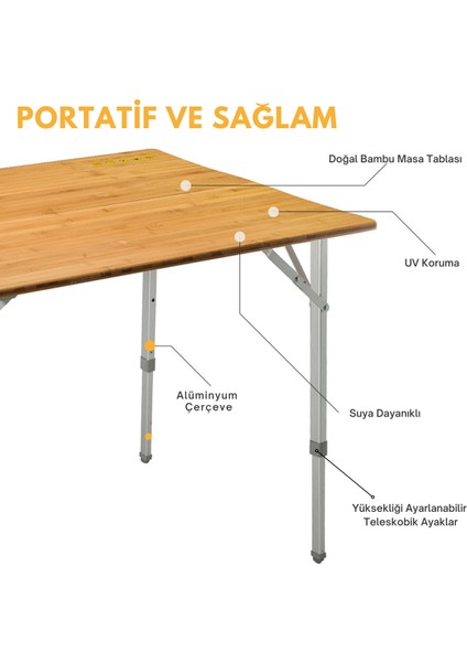 King Camp Kingcamp Bamboo M 100X65 Bambu Kamp Masası fiyatları