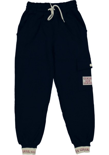 Kız Çocuk Tek Kargo Cepli Paça Manşetli Eşofman Alt BGL-ST03874