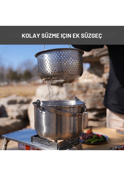 Cookware Set Paslanmaz Çelik Kamp Tencere Seti fırsatları