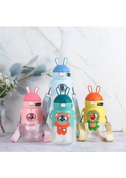 Sevimli Tavşan Çocuk Okul Matara Su Şisesi 600 ml