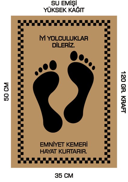 35X50 120 Gr. Kraft Kağıt Oto Paspası 100 Adet