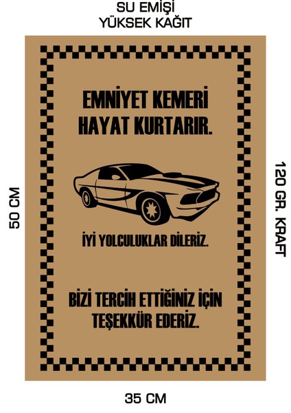 35X50 120 Gr. Kraft Kağıt Oto Paspası 100 Adet
