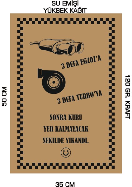35X50 120 Gr. Kraft Kağıt Oto Paspası 100 Adet