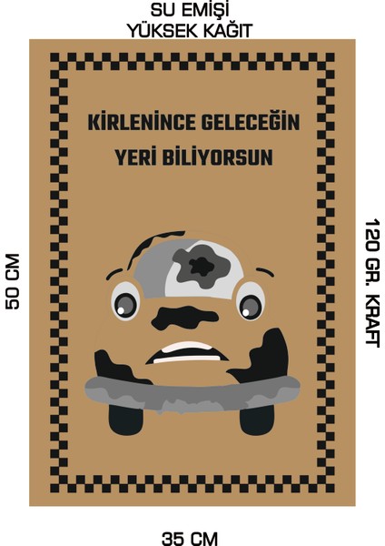 35X50 120 Gr. Kraft Kağıt Oto Paspası 100 Adet