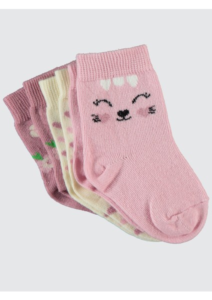 Kız Bebek 3'lü Çorap Set 6-18 Ay Pembe fırsatları
