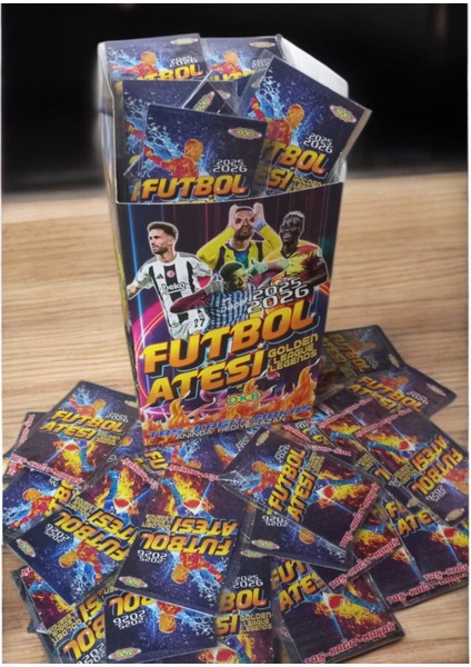 Futbol Ateşi Golden League Legends 2025 Oyuncu Kartları 50 Poşet Içerisinde Toplam 100 Adet Kutusuz Futbol Oyun Kartı