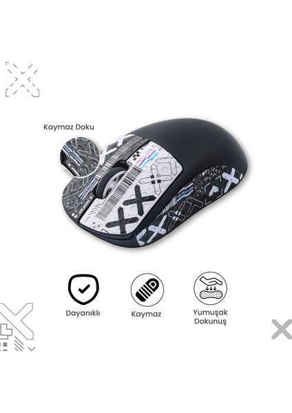 (Logi) Superlight 1 Mouse Griptape Beyaz Desenli - Kaymaz Bant