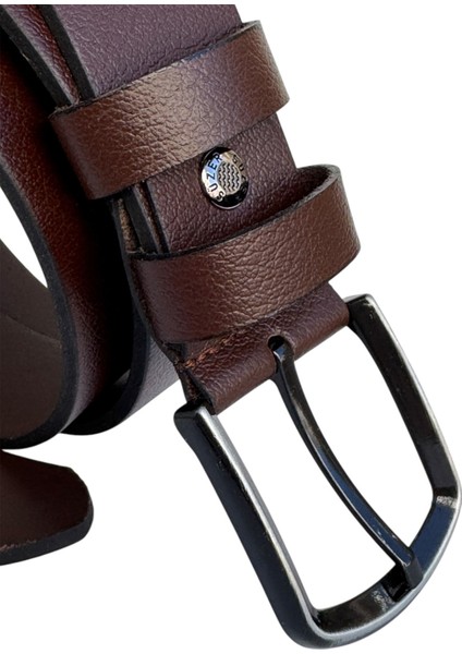 Battal Boy Hakiki Deri 4 Cm. Tokalı Düz Model Spor Erkek Kemer Kahverengi fırsatları